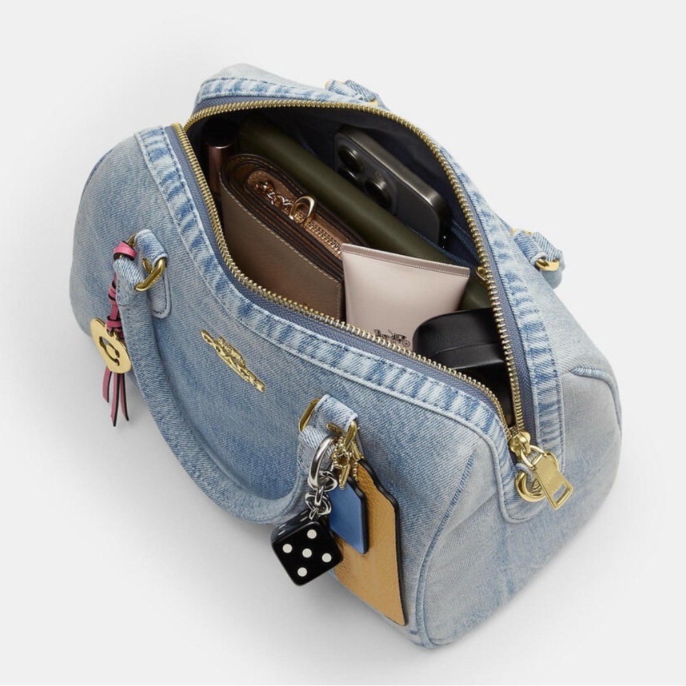 Coach Loved Demin Medium Rowan Satchel - Picture 2 of 3